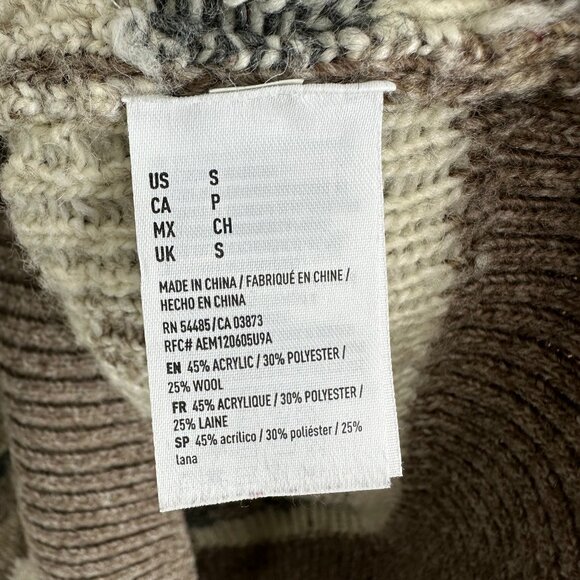 American Eagle Outfitters Aztec Sweater S Southwestern Pullover Beige Tan - Picture 6 of 6